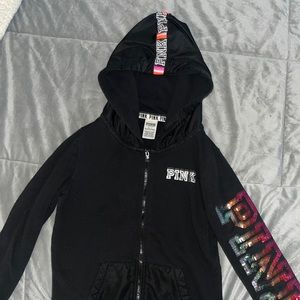 Pre loved Victorias Secret Small Black Hoodie. With Sequins